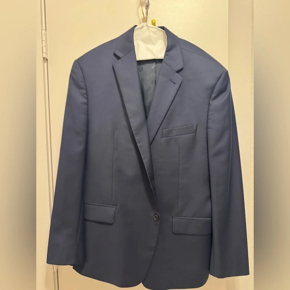 Ralph Lauren Wool/Polyester Men’s Suit 44R/38R(28inseam) Dark Blue Jacket/Pants